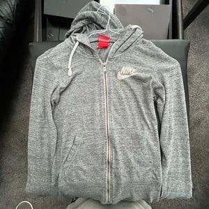 Grey Nike zip up hoodie